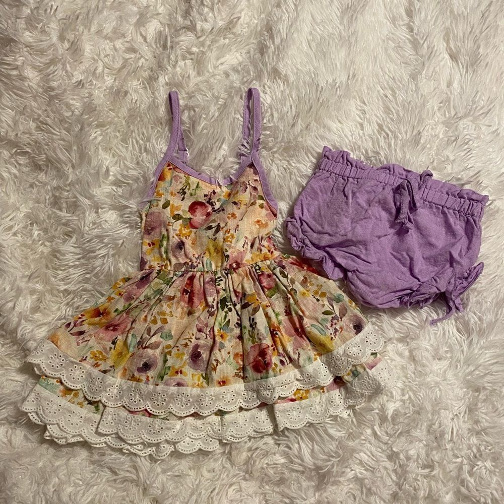 Cheeky Plum 12-18M Floral Tunic Set